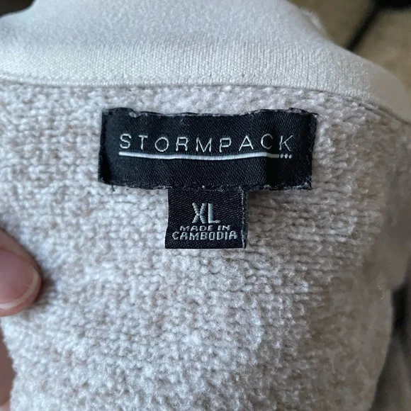 Stormpack XL sweater quarter zip with fleece interior and heathered beige color - Picture 5 of 6